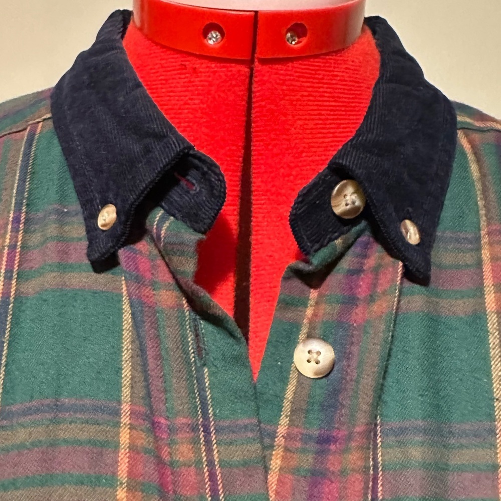 Vintage Eddie Bauer Multicolor Plaid Button-Up Dress - Picture 3 of 4